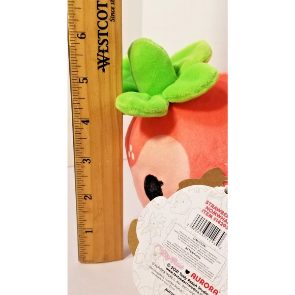 Strawberry Nomwhal Plush Narwhal Tasty Peach Studios Aurora 7in with TAGS - Picture 3 of 10
